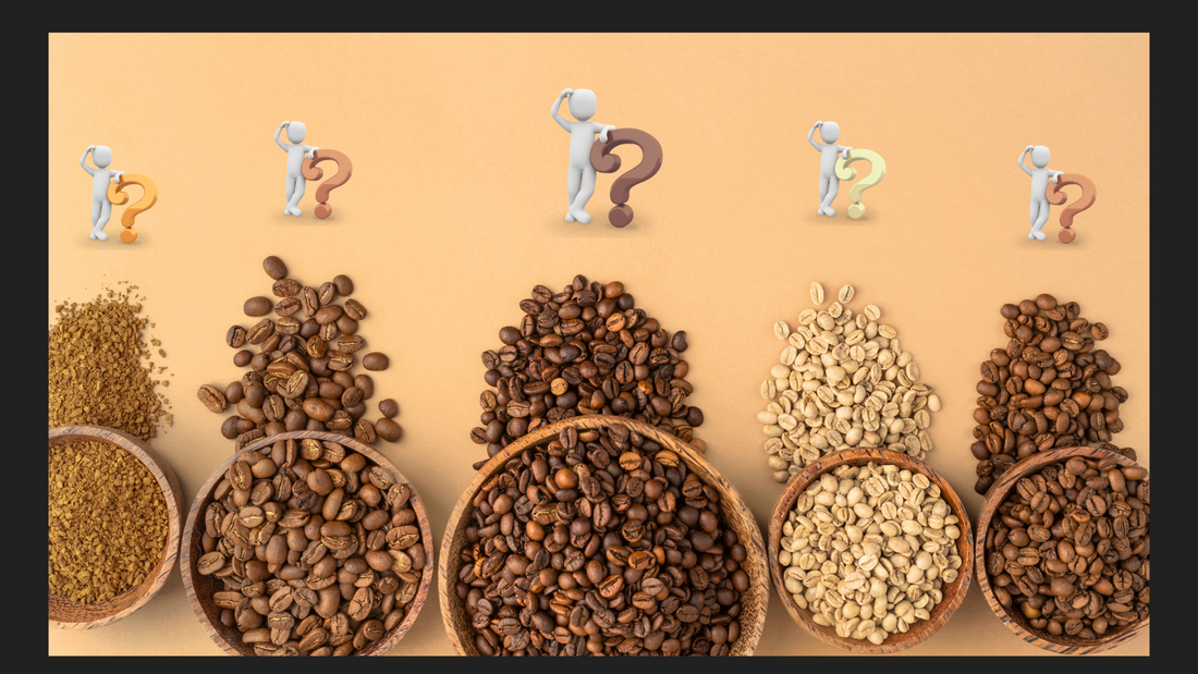 Verschillende soorten koffiebonen
