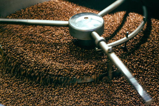 Vers gebrande specialty coffee bonen in de koffiebrander van De Koffiemeester in Schiedam