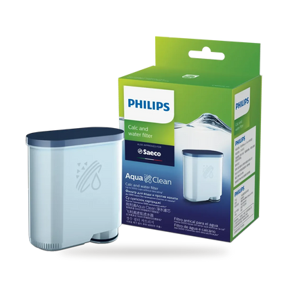 Philips AquaClean CA6903/10 kalk- en waterfilter naast de verpakking