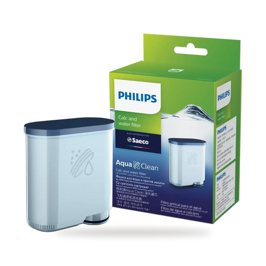 Philips AquaClean CA6903/10 kalk- en waterfilter naast de verpakking