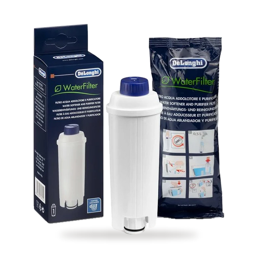 De'Longhi DLSC002 waterfilter naast de verpakking