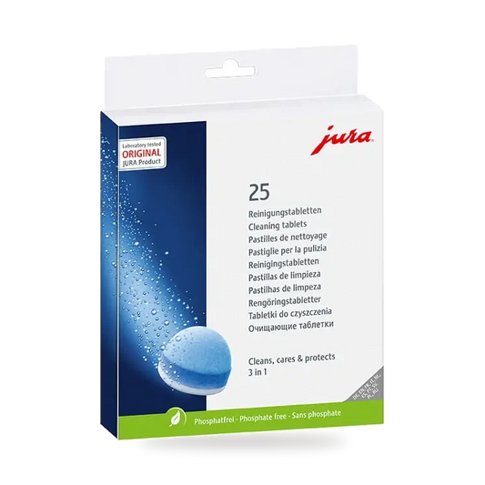 JURA 25045 verpakking met 25 3-in-1 reinigingstabletten