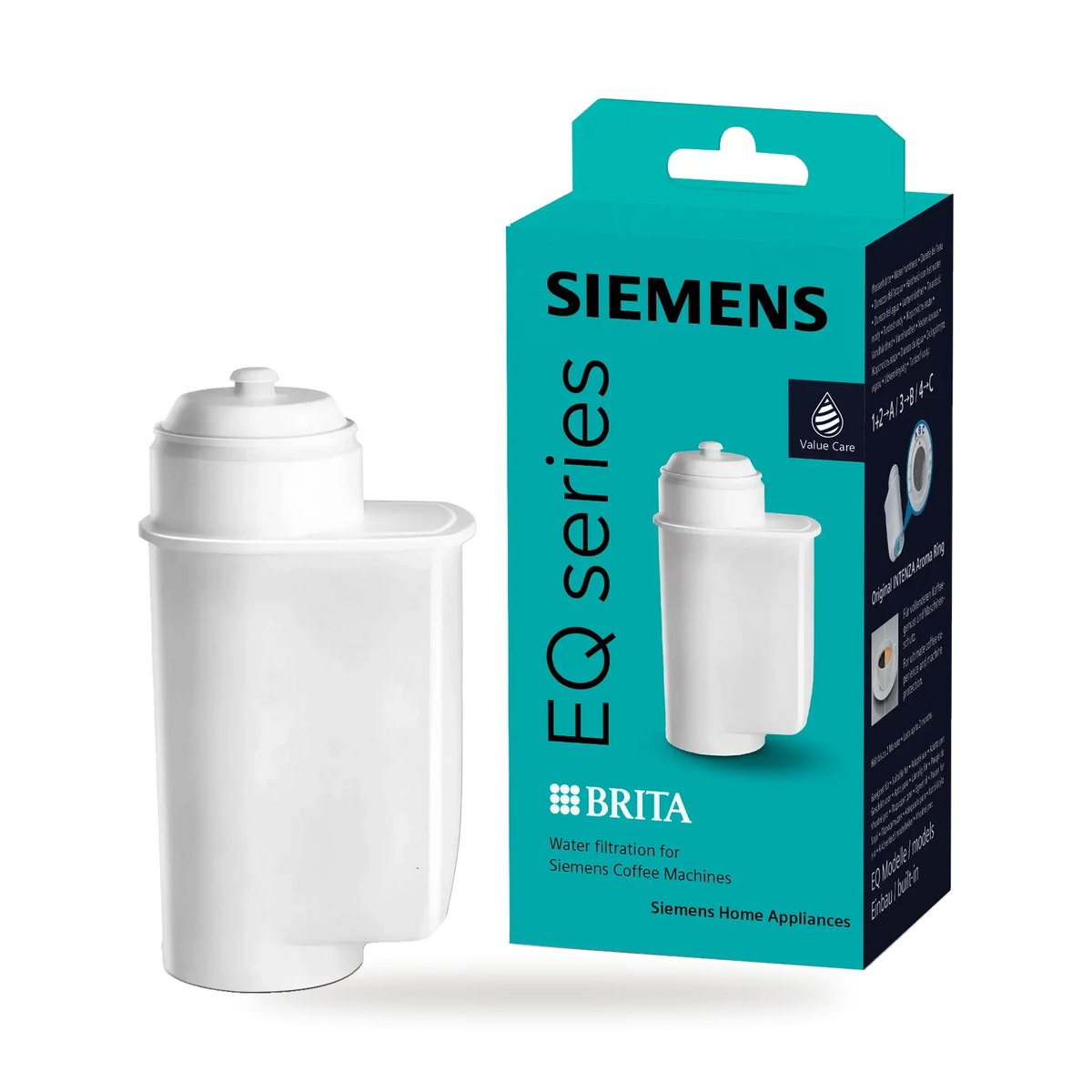 Siemens BRITA Intenza TZ70003 waterfilter naast de verpakking