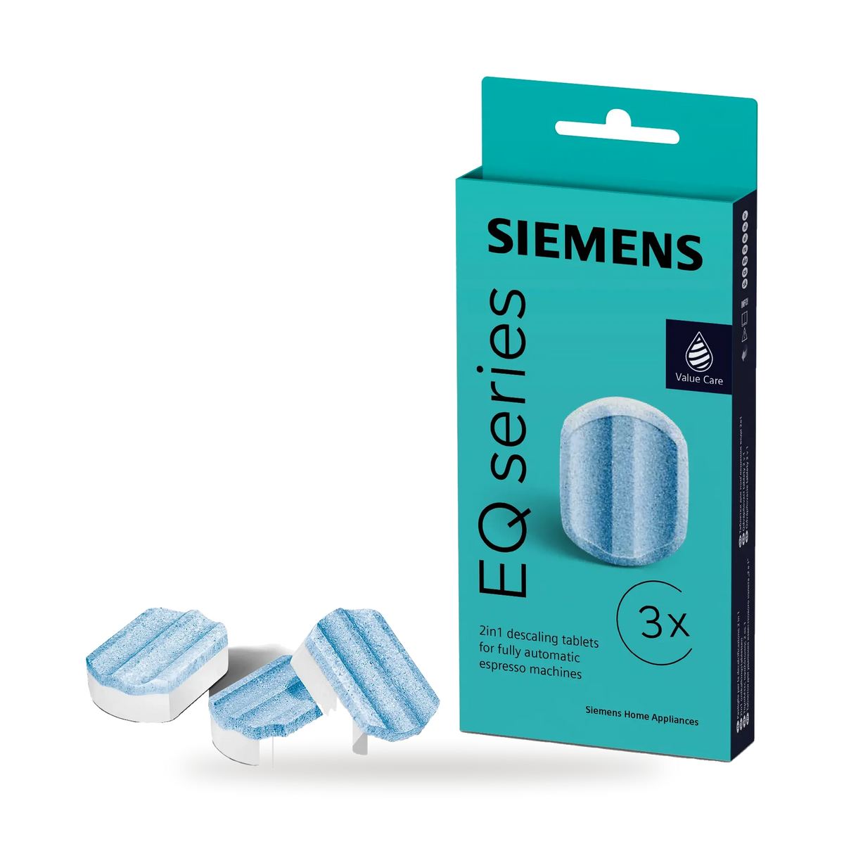 Siemens TZ80002A ontkalkingstabletten, verpakking met tabletten
