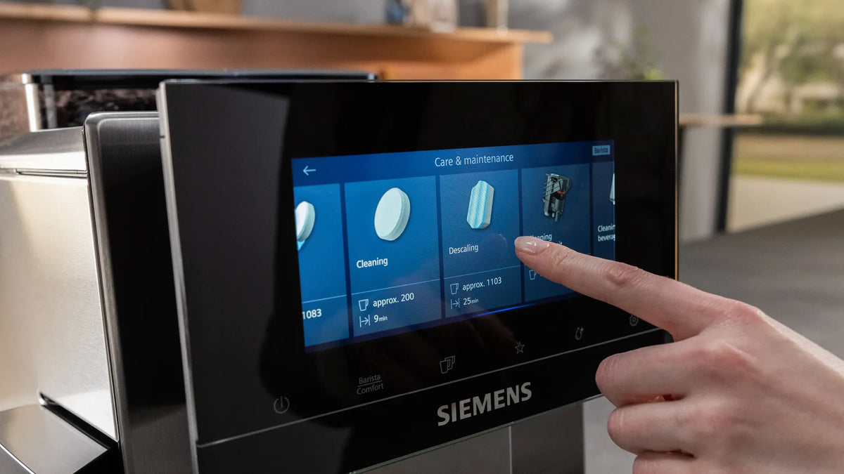 Ontkalkingsprogramma starten via het display van een Siemens koffiemachine